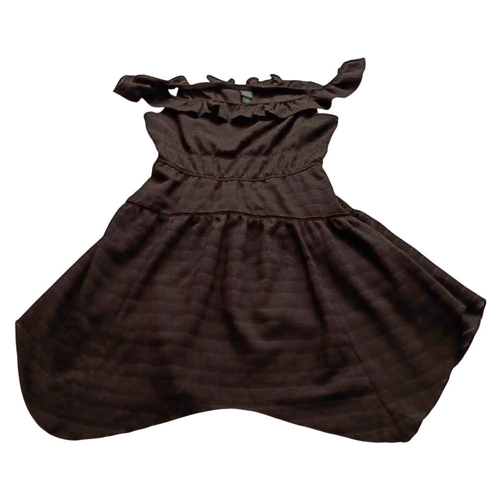 Wild Fable Dress Women's Off Shoulder Ruffle Smocked Mini S Black Textured Boho
